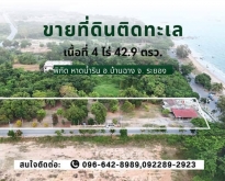ขายที่ดินติดทะเล หาดน้ำริน บ้านฉาง ระยอง รวม 4-0-22.9 ตรว.