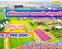 ที่ดินคลอง9 หนองเสือ ปทุมธานี 100 ตรว. 390,000 บาท