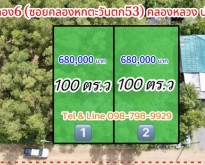 ที่ดินคลอง6 (ซอยคลองหกตะวันตก53) 100ตร.ว.